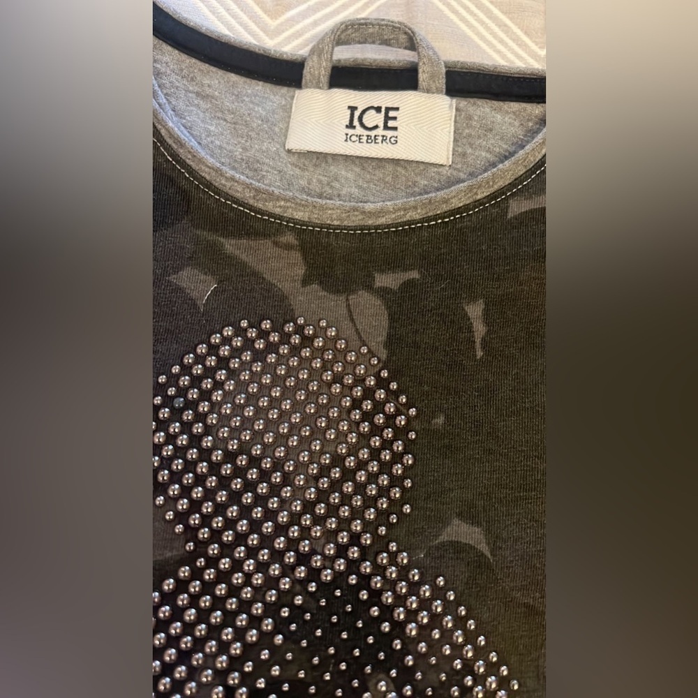 Iceberg LIMITED EDITION Camouflage Mickey Shirt - Black and Gray| size M - Picture 3 of 7